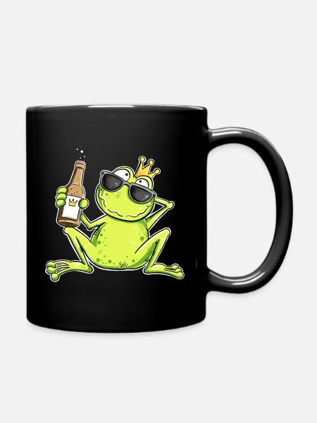 Lustiger Frosch Junggeselle | Single Geschenk - Tasse einfarbig - Schwarz