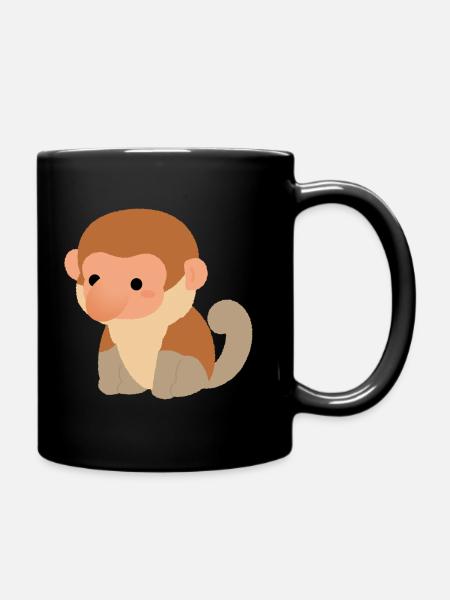Rüsselaffen-Plüsch-Silhouette - Tasse einfarbig - Schwarz