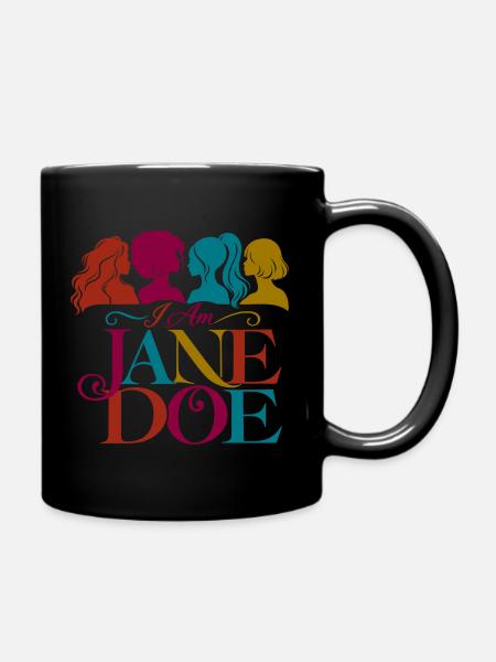 Ich bin Jane Doe Regenbogenporträt - Tasse einfarbig - Schwarz