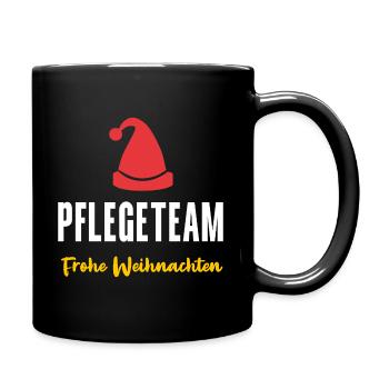 Pflegeteam Weihnachten Geschenk Frohe Weihnachten - Tasse einfarbig - Schwarz - Rechts