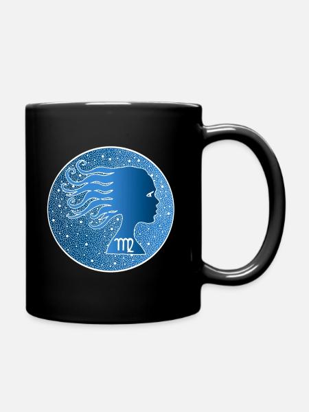 Sternzeichen: Jungfrau - Tasse einfarbig - Schwarz