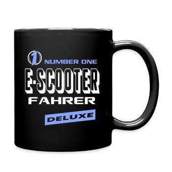 E-Scooter Fahrer Number One Deluxe Bester Biker - Tasse einfarbig - Schwarz - Rechts