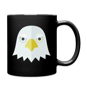 Adler Kopf Shirt minimalistisch Streetwear - Tasse einfarbig - Schwarz - Rechts
