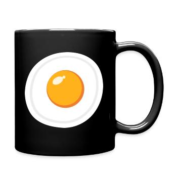 Eikostüm Halloween lustiges Frühstückskostüm - Tasse einfarbig - Schwarz - Rechts
