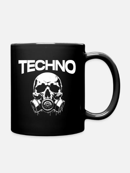 Techno Skull Gasmaske Graffiti - Tasse einfarbig - Schwarz