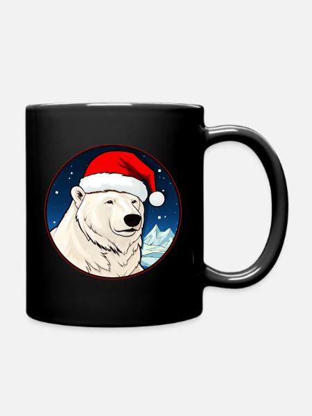 Eisbären Weihnachten - Tasse einfarbig - Schwarz