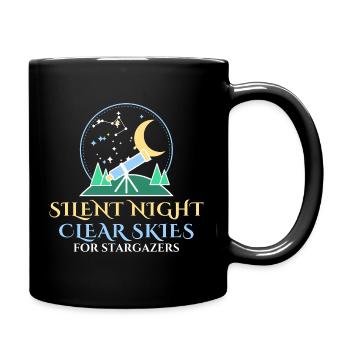 Stille Nacht Klarer Himmel Weihnachtsteleskop - Tasse einfarbig - Schwarz - Rechts
