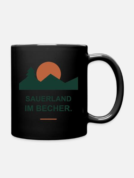 Sauerland im Becher - Tasse einfarbig - Schwarz