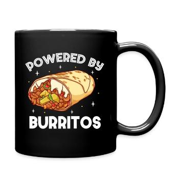 Powered by Burritos - Tasse einfarbig - Schwarz - Rechts