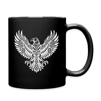 Nordischer Adler mit ausgestreckten Flügeln - Tasse einfarbig - Schwarz - Rechts