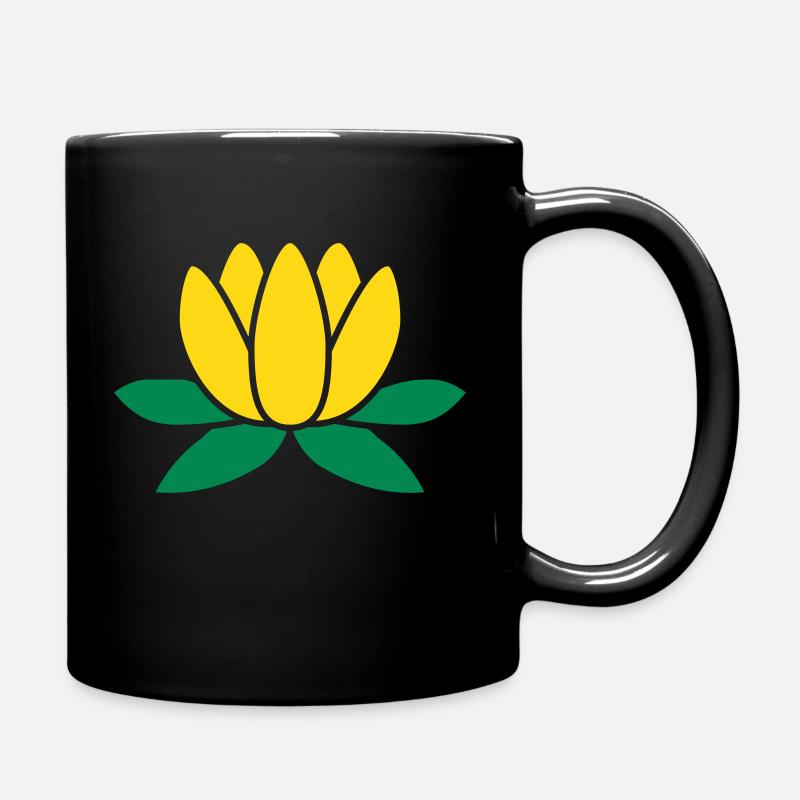 lotus flower - Full Colour Mug - black