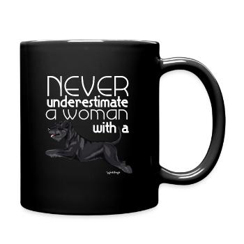 Schnauzer miniature femme 3 - Mug uni - noir - Droite