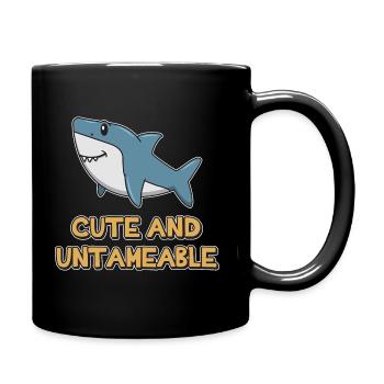 Taux de requin ➢ mignon et Shark Indomptable - Mug uni - noir - Droite