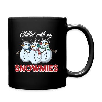 Chillin mit meinem Snowmies Weihnachtspun-Geschenk - Tasse einfarbig - Schwarz - Rechts