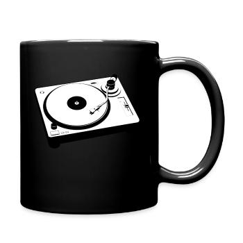 Vinyl Plattenspieler / Turntable - Tasse einfarbig - Schwarz - Rechts