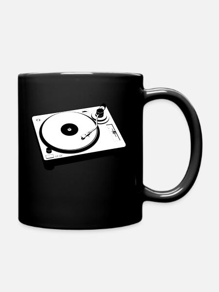 Vinyl Plattenspieler / Turntable - Tasse einfarbig - Schwarz