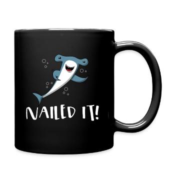 Nailed It Hammerhead Shark Pun Gift - Full Colour Mug - black - Right