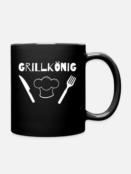 grillkoenig schier w - Tasse einfarbig - Schwarz