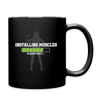 Installation des muscles s'il vous plaît attendre cadeau - Mug uni - noir - Droite