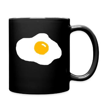 Spiegelei - Tasse einfarbig - Schwarz - Rechts
