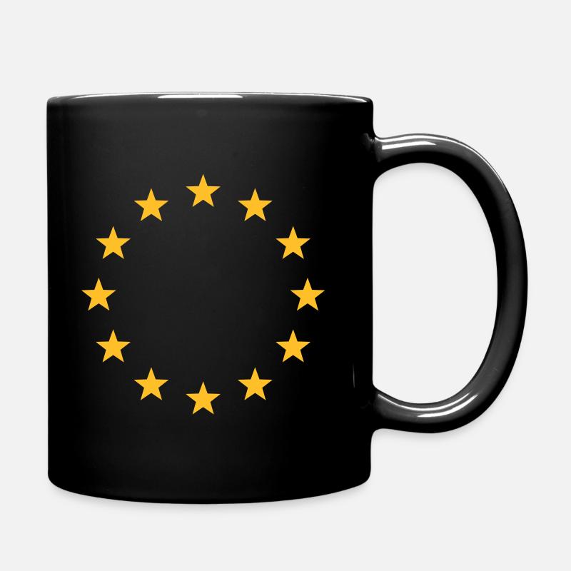 Europa Symbol Zeichen Sterne EU Gelb Blau - Tasse einfarbig - Schwarz