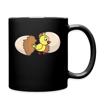 Chick poultry chicken chickens egg chicken egg easter egg - Full Colour Mug - black - Right