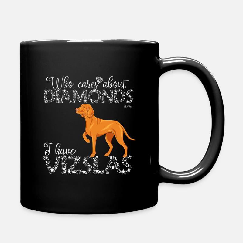 Vizsla Diamonds - Full Colour Mug - black