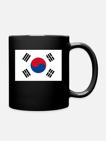 Südkorea-Flagge - Tasse einfarbig - Schwarz