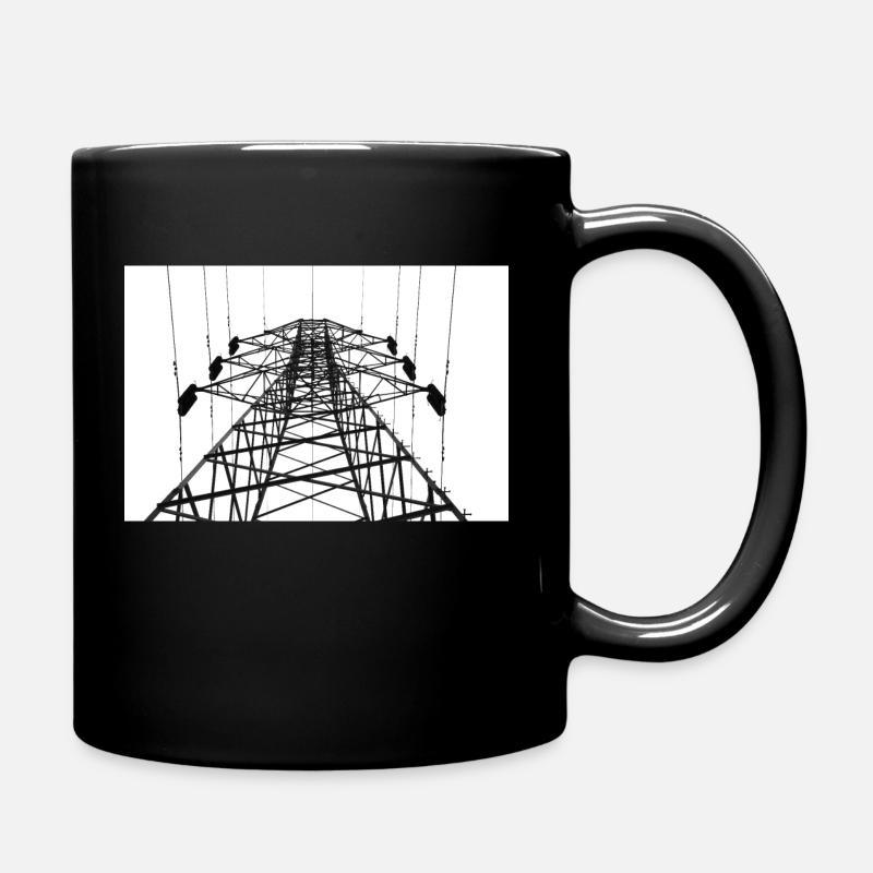 Électricité pylône en niveaux de gris - Mug uni - noir