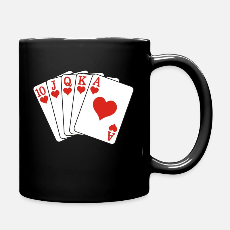 Poker Royal Flush - Tasse einfarbig - Schwarz