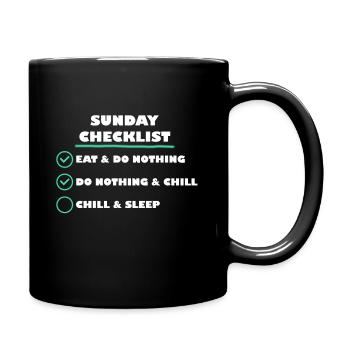 Sunday checklist - Full Colour Mug - black - Right