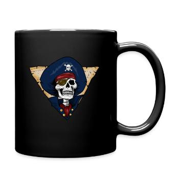 Pirat Skelett Schatzkiste HARIZ Halloween Horror - Tasse einfarbig - Schwarz - Rechts