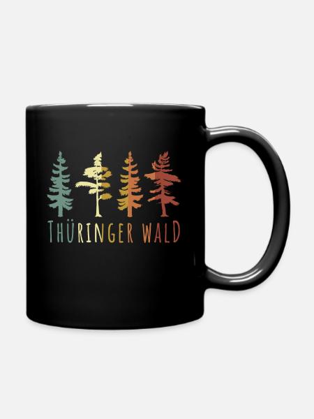 Baum Bäume Nadelbaum Thüringer Wald Geschenk Natur - Tasse einfarbig - Schwarz