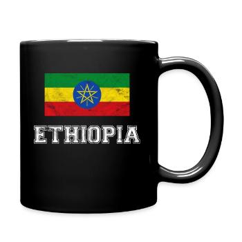 Ethiopia Flag Flag Ethiopia Finfinne Gift - Full Colour Mug - black - Right