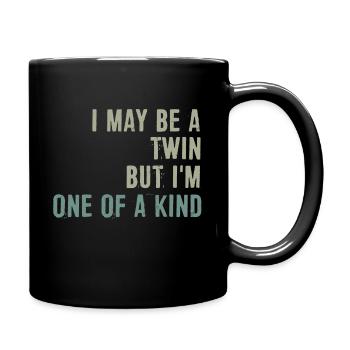 Zwilling einer Art / Geschenk Idee - Tasse einfarbig - Schwarz - Rechts
