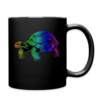 Colorful party turtle - Full Colour Mug - black - Right