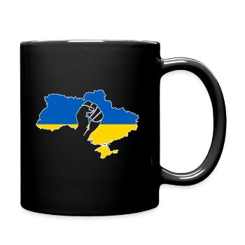 Drapeau de poing Ukraine fier cadeau maison Kiev - Mug uni - noir - Droite