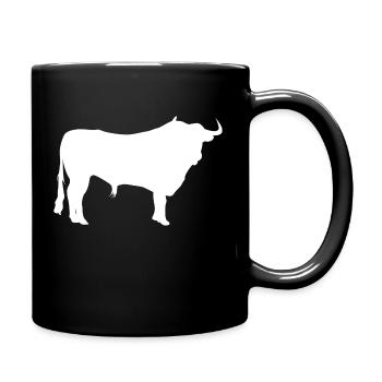 Stier - Tasse einfarbig - Schwarz - Rechts