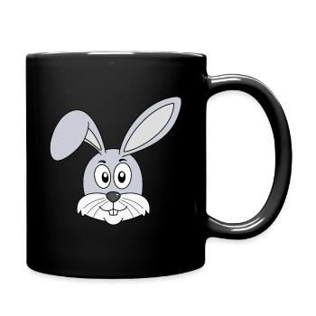 Hase Osterhase Häschen Hasenzähne Hasen Ostern - Tasse einfarbig - Schwarz - Rechts