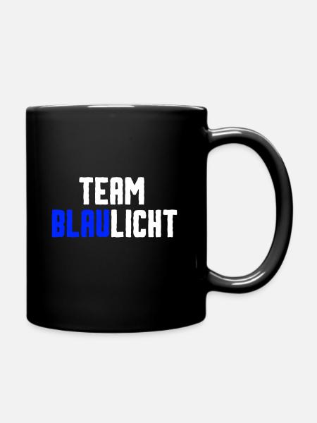 Team Blaulicht - Tasse einfarbig - Schwarz