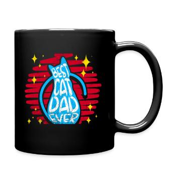 Best Cat Dad Ever Kitty Cats Retro Gift - Full Colour Mug - black - Right
