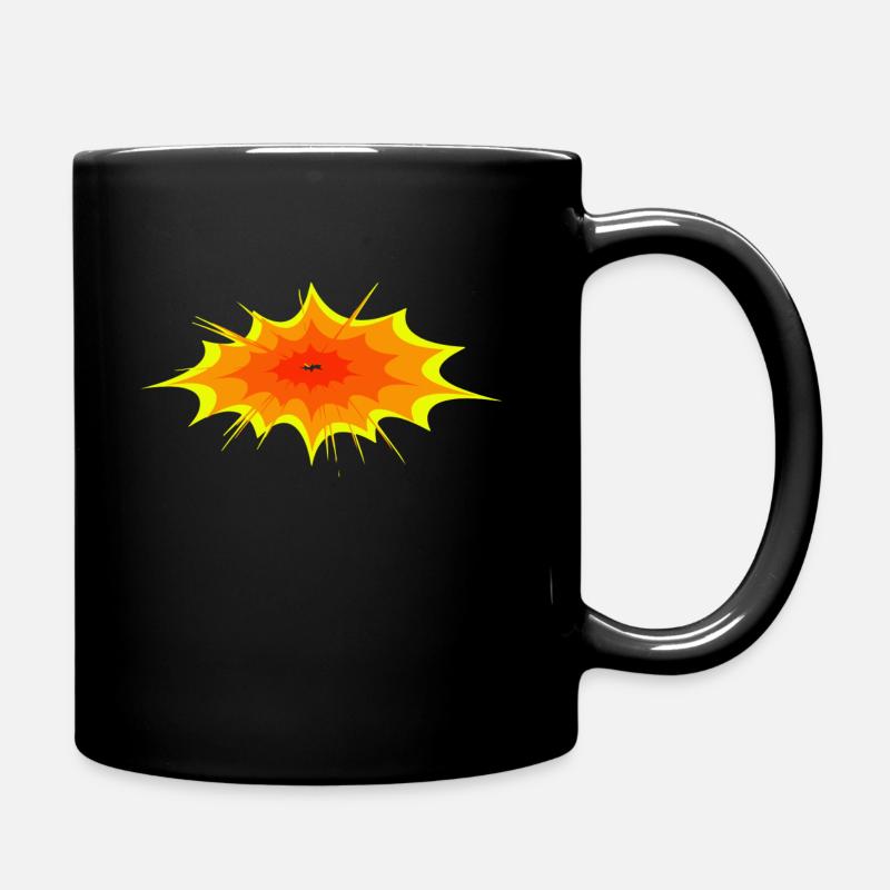 explosion star flame splash color blobs colorful - Full Colour Mug - black