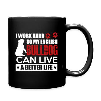 English Bulldog - Tasse einfarbig - Schwarz - Rechts