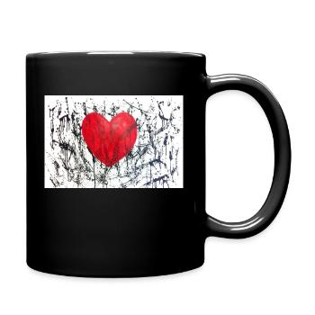Heart in the black rain - Full Colour Mug - black - Right