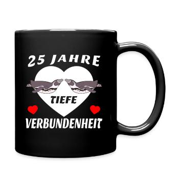 Silberhochzeit Verbundenheit Eheleute Jubiläum - Tasse einfarbig - Schwarz - Rechts