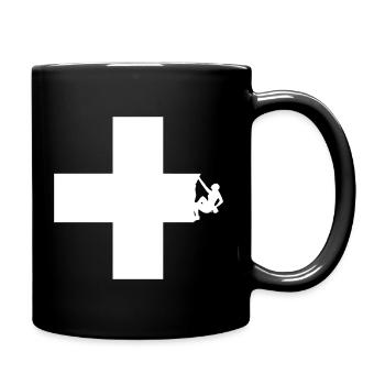 suisse 01 escalade femme suisse montagne nature sport - Mug uni - noir - Droite