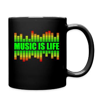 Music Is Life - La musique est la vie - Mug uni - noir - Droite