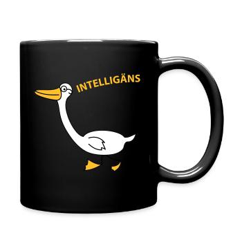 Intelligente Gans - Tasse einfarbig - Schwarz - Rechts