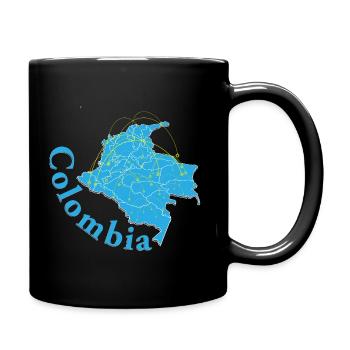 Colombia Map Travel World Tour South America - Full Colour Mug - black - Right