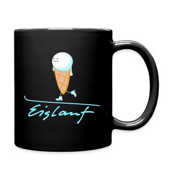 Eis mit Schlittschuhen - Tasse einfarbig - Schwarz - Rechts